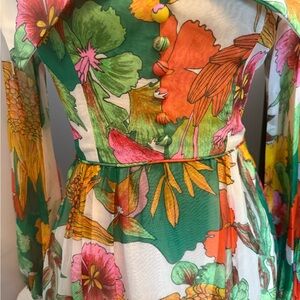 Vintage Mardi Gras long sleeve maxi dress